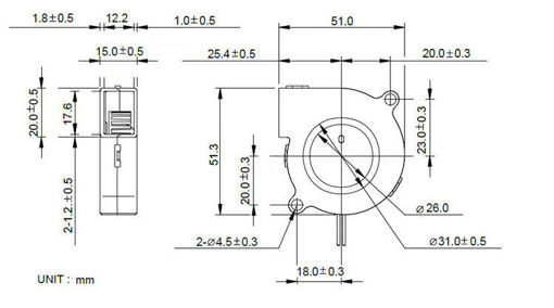 Immagine di DC24V Cooling Fan Ultra Quiet Turbine Small DC Blower 5015 For 3D Printer Circuit Board