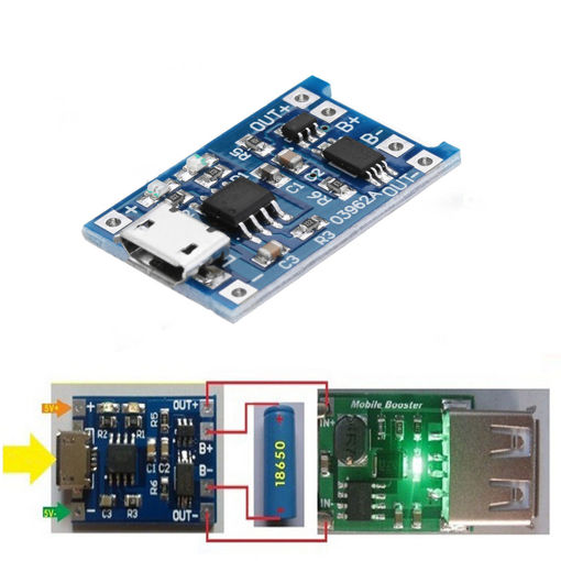 Immagine di 5Pcs TP4056 Micro USB 5V 1A Lithium Battery Charging Protection Board TE585 Lipo Charger Module