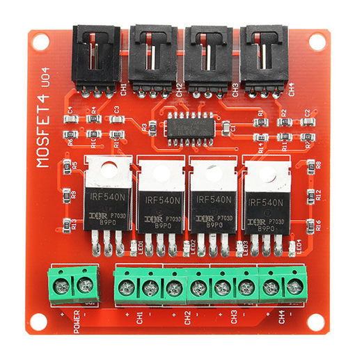 Immagine di Four Channel 4 Route IRF540 MOSFET Button Switch Module For Arduino