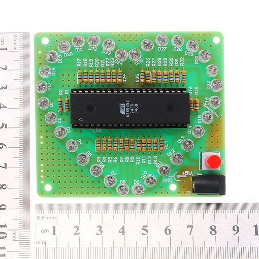 Picture of Assembled 51 MCU Heart-shaped Light Water LED Flashing Light Electronic Board With Shell