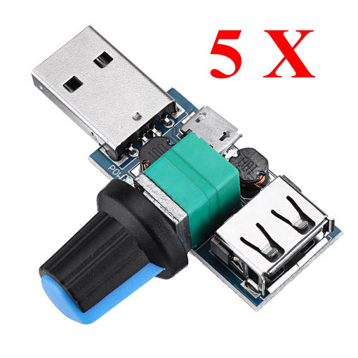 Picture of 5Pcs USB Fan Speed Controller Module Reducing Noise Multi-stall Adjustment Governor DC 4-12V