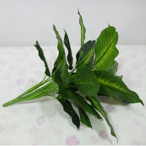Immagine di 50cm Lifelike Leaves Evergreen Artificial Plant Simulation Flowers Bush Potted Flower Home Decor