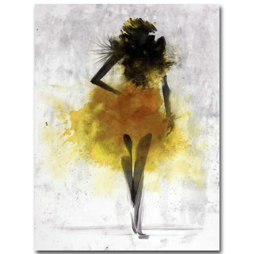 Immagine di Fashion Yellow Girl Minimalist Abstract Art Canvas Oil Print Paintings Framed/Unframed