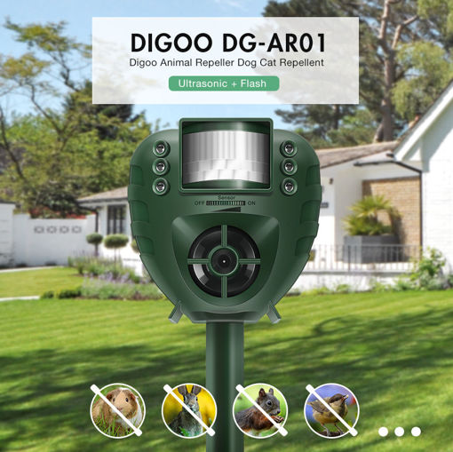 Immagine di Digoo DG-AR01 PIR Animal Dispeller Dog Cat Flash Light Dog Repeller Outdoor Garden Expeller