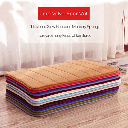 Immagine di Honana WX-336 New Thickened Coral Velvet Memory Foam Slow Rug Bathroom Mat Soft Non-slip Plush Floor Carpet