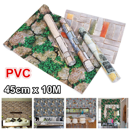 Immagine di 3D Luxury Self Adhesive Brick Wallpaper 10M Wall Sticker Roll Background Decals