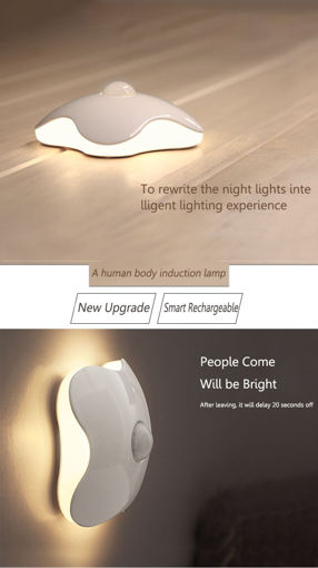 Picture of Loskii DX-S11 0.7W LED Motion-Activated Sensor Night Light Four Portable USB Rechargeable