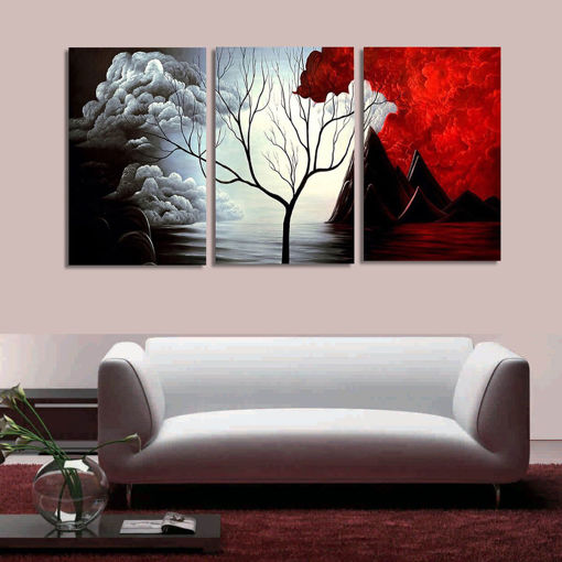 Immagine di 3 PCS Tree Modern Abstract Landscape Canvas Painting Print Picture Home Art No Frame