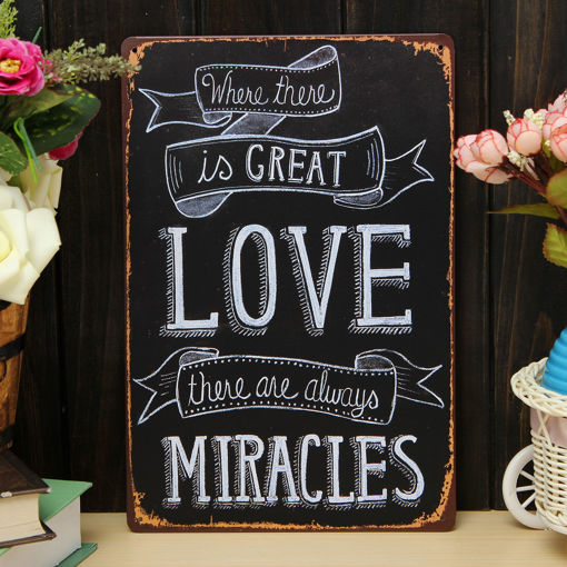 Picture of Love Miracle Sheet Metal Drawing Home Wall Poster Metal Painting Tin Sign