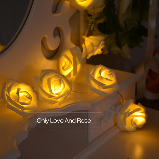 Immagine di Honana DX-333 20 LED Rose Flower Fairy String Lights Cable Battery Powered Wedding Home Decoration