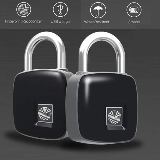 Picture of Smart Fingerprint Padlock Safe USB Charging Rechargeable Waterproof Door Lock