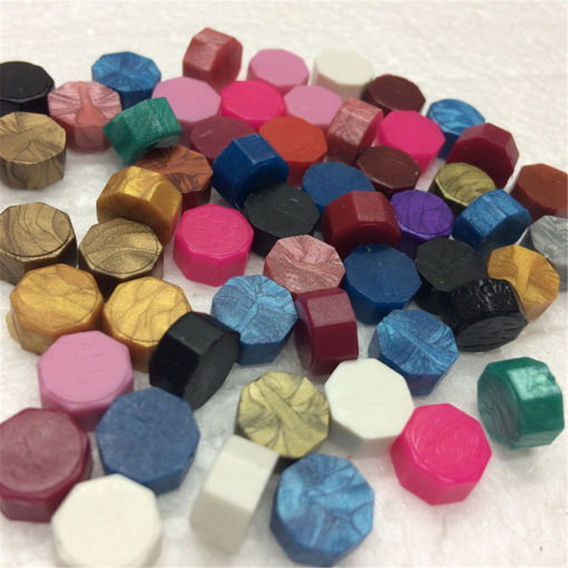 Picture of 35Pcs Colorful Sealing Wax Beads Wax Seal Stamp Wedding Decor Supplies Invitation Stationer