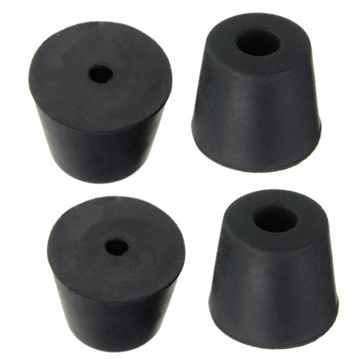 Immagine di 4Pcs Black 201517mm Chair Table Leg Recessed Rubber Feet Pads Rubber Protector