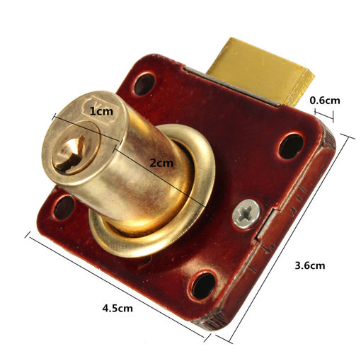 Immagine di Desk Drawer Dead Bolt Lock for Drawers Box Cabinet Cupboards Panel with Two Keys
