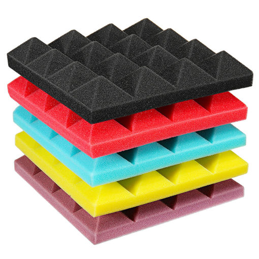 Picture of 25x25x5cm Mini Pyramid Sound Insulation Soundproofing Studio Foam Tiles