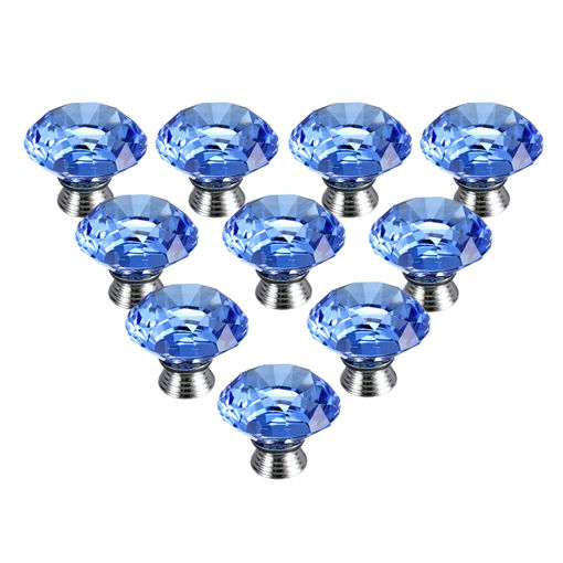 Picture of 40mm Crystal Glass Door Knobs Kitchen Furniture Drawer Cabinet Cupboard Pull Handle