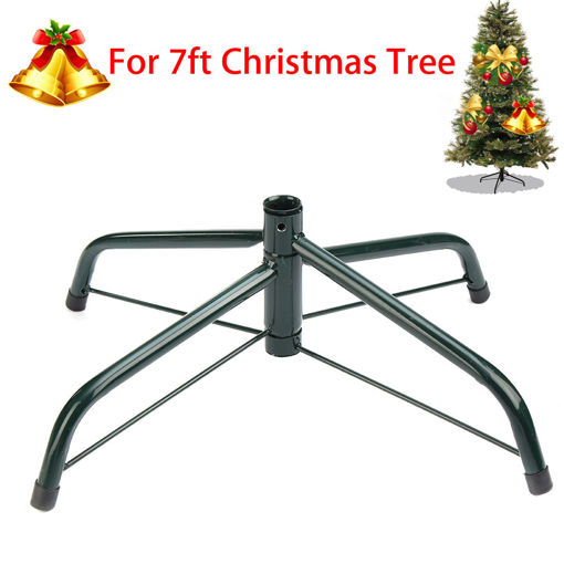 Immagine di 40cm 7ft Metal Holder Base Christmas Tree Stand Green Cast Iron Stand Decorations