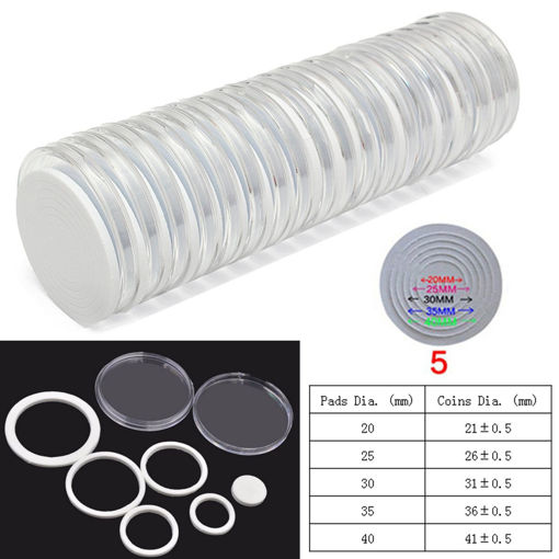 Picture of 20pcs Round Coins Capsules Holders Portable Storage Box Cases Box Container Display