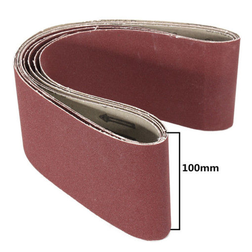 Immagine di 5pcs 100x915mm Sanding Belts 60/80/120/180 Grit Aluminum Oxide Abrasive Sanding Belts