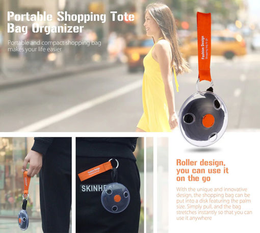 Immagine di Honana HN-B16 Fashion Roll Up Portable Shopping Storage Bag Folding Organizer Reusable Bags